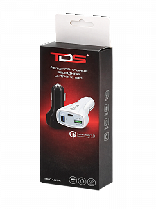 TDS TS-CAU34 Черный ЗУ авто USB (QC3.0,3500mA)